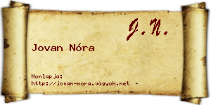 Jovan Nóra névjegykártya